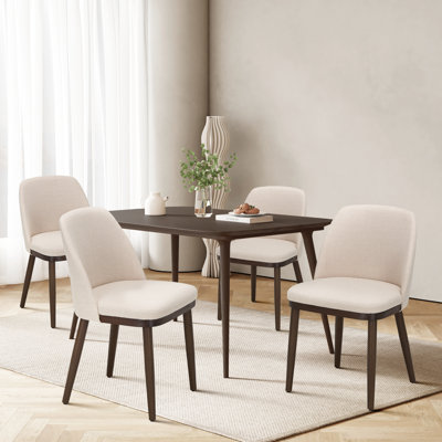 Upholstered Solid Wood Fabric Dining Chair