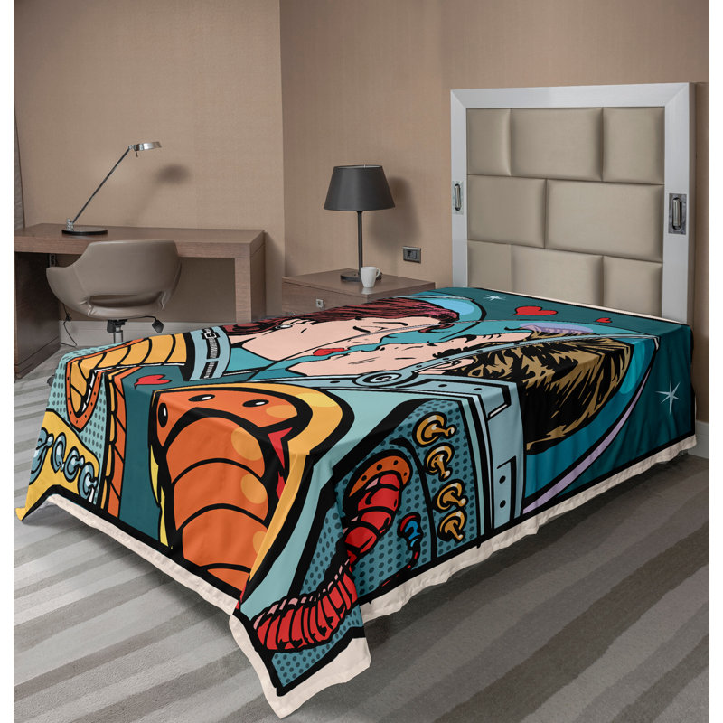Multicolore Ambesonne, Drap plat pour lit simple