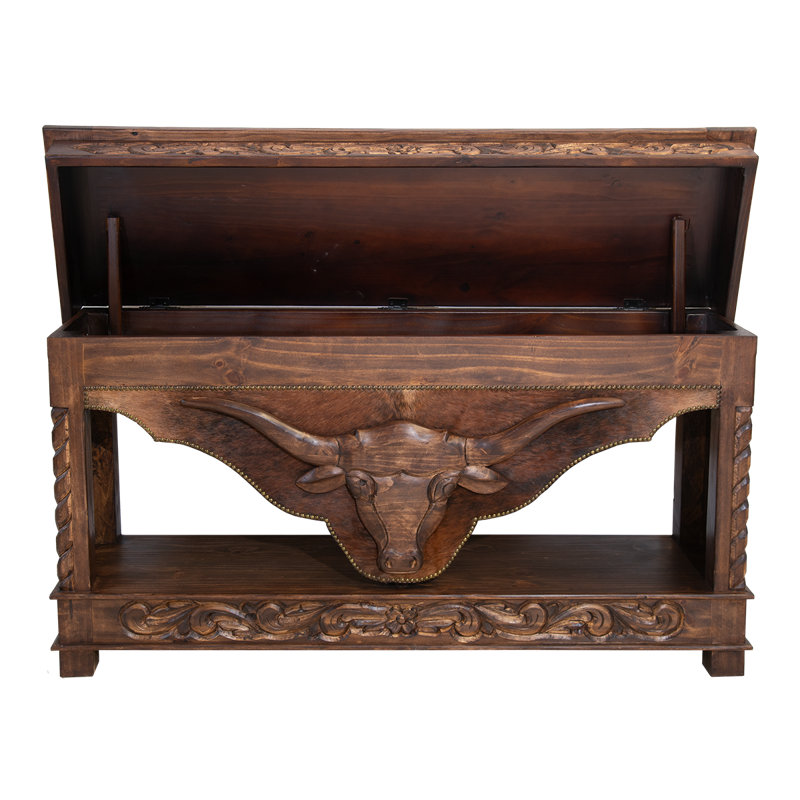 Lift-top Hand Carved Console