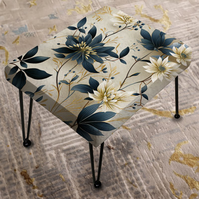 Attaining Stillness Of Mind Floral Gardens I - Floral Rectangle Ottoman