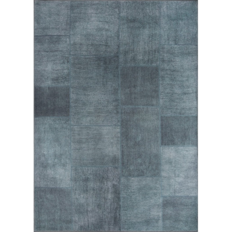 Tapis décoratif vert patchwork, Rectangle 3 pi 10 po x 5 pi 3 po