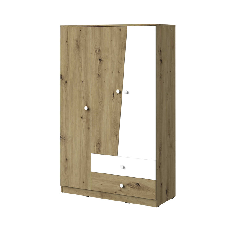 Nantes 3 Door Manufactured Wood Wardrobe, Matt White