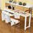 Extendable Kitchen Island Cart with Dining Table, Storage Cabinet, Spice Rack and Lockable Wheels-401934662