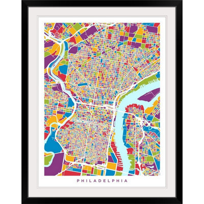 Francy «Philadelphia Pennsylvania Street Map» par Abarca, impression