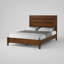 Lit king size à panneaux ajourés de style moderne du milieu du siècle - Placage en bouleau avec fini bois naturel chaleureux, cadre de chambre robuste