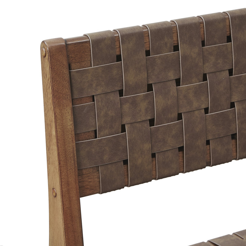 Oslo 24"H Faux Leather Woven Counter Stool