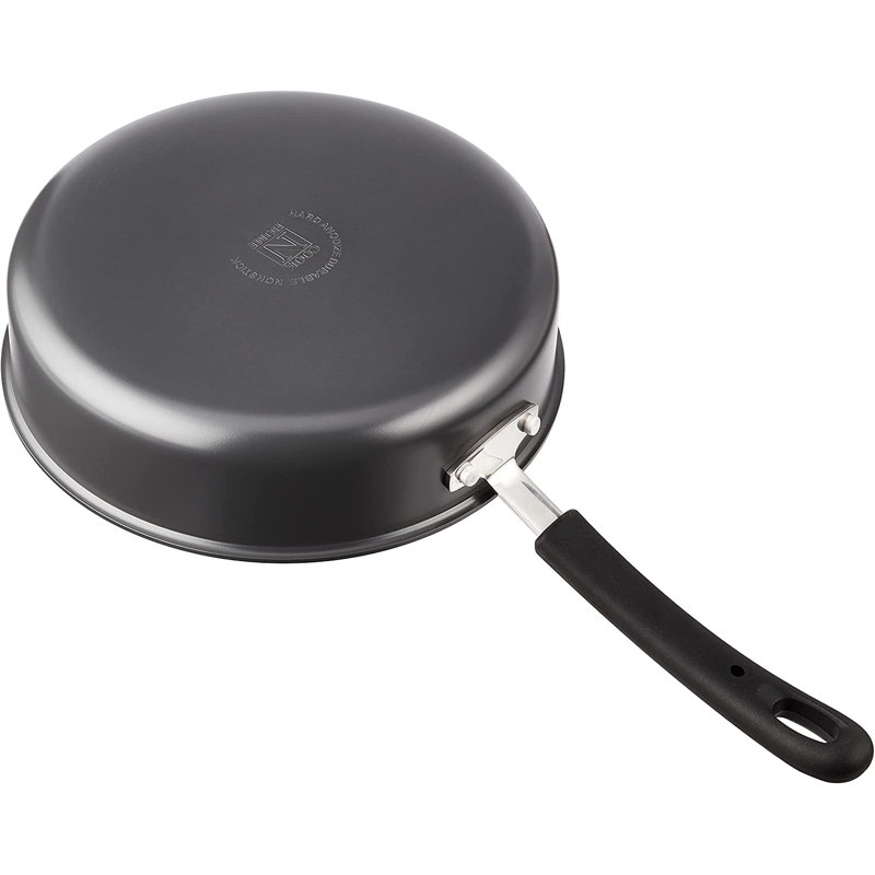 Hard Anodized Nonstick 3-Quart Black Sauté Pan with Lid