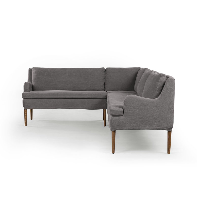 Aurelia Modular 3-Piece Slipcover Sectional, Broadway Coffee Linen, Left Hand Facing, 34.5" H x 99" W x 76" D