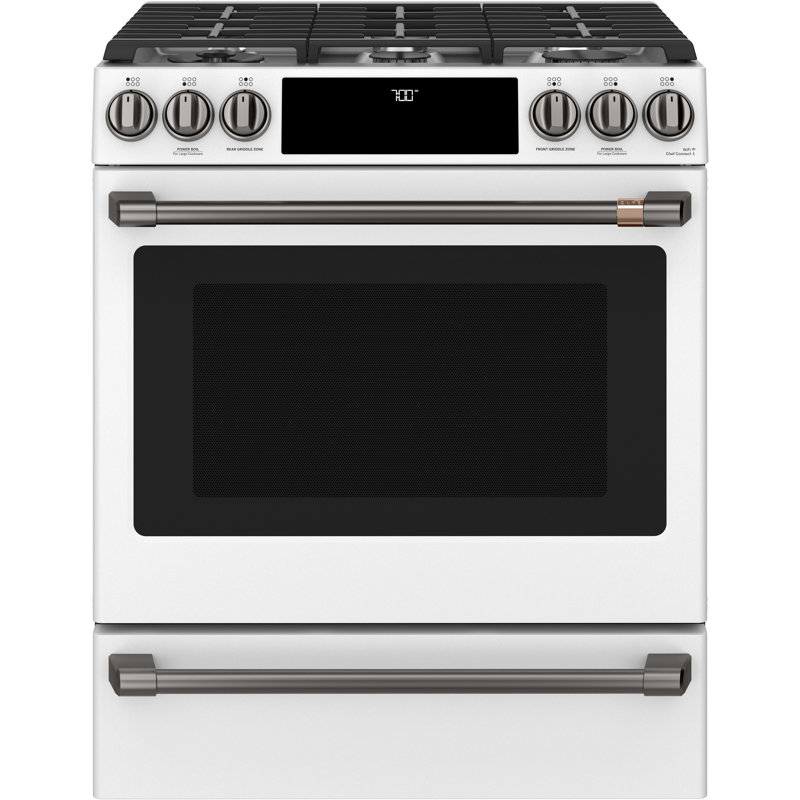 Front Control Gas Range Handle Kit, Brushed Black
