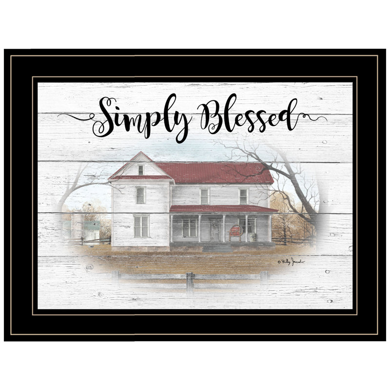 Simply Blessed' by Billy Jacobs - Picture Frame Painting Print on Paper, Black Framed