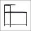 Table basse ronde avec plateau de rangement, conception à 2 niveaux pour le salon, finition noire, polyvalente et élégante-595430909-595430896