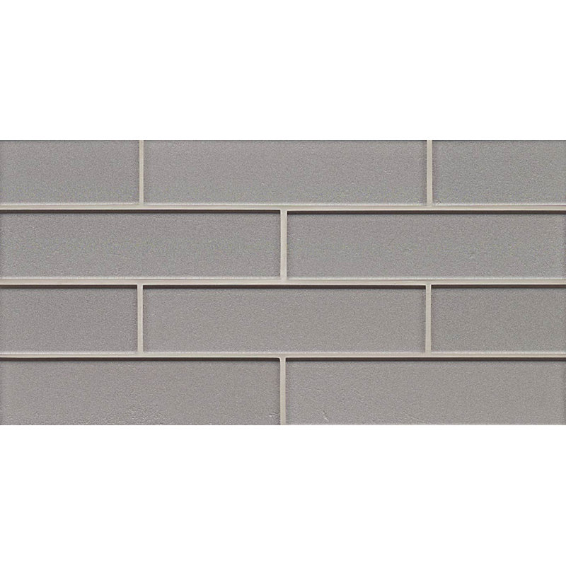 Manhattan 2" x 8" Glass Mosaic Tile, Plantinum