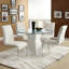 2 chaises d'appoint modernes rembourrées blanches, pieds en métal, utilisation de 2 chaises contemporaines avec pieds pour la salle à manger