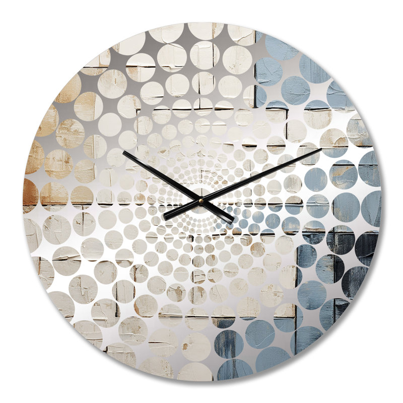 Horloge murale abstraite bleue et blanche Minimalisme II, Petit