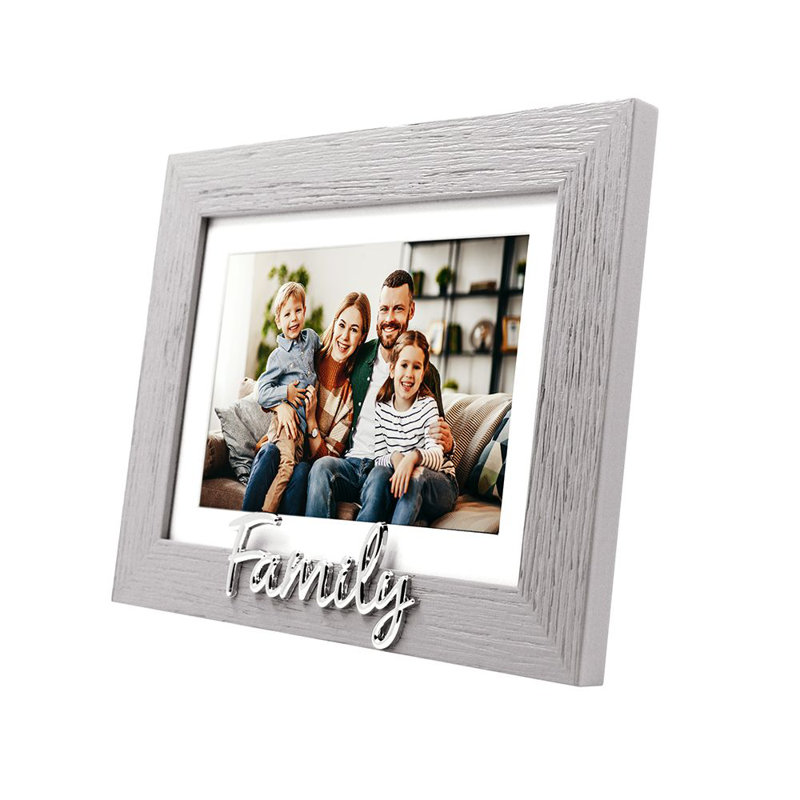 Diggins Grey Matte Picture Frame with Mat, Family