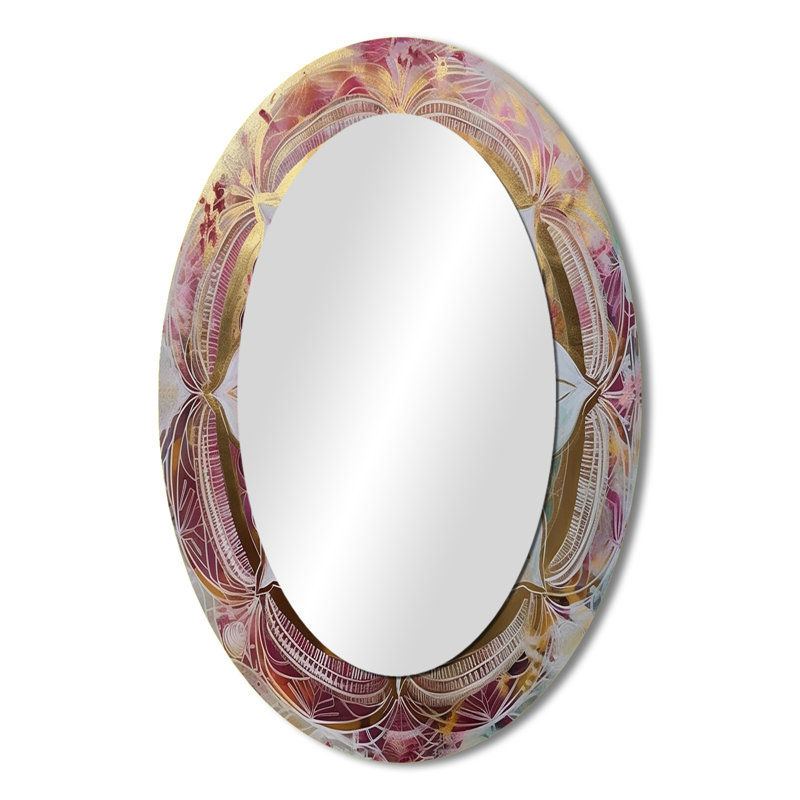 Miroir mural rose bohémien Mandala II, 36 po x 24 po
