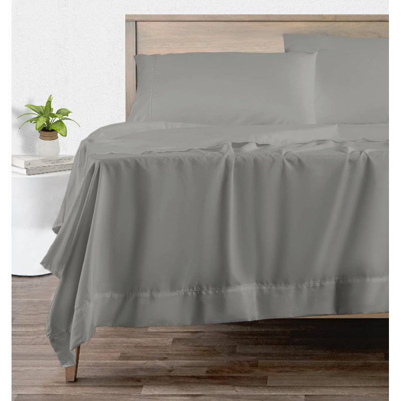 Soft  Microfiber Sheet Set, Twin Sheet Set + 1 Fitted Sheet + 1 Pillowcase, Gray