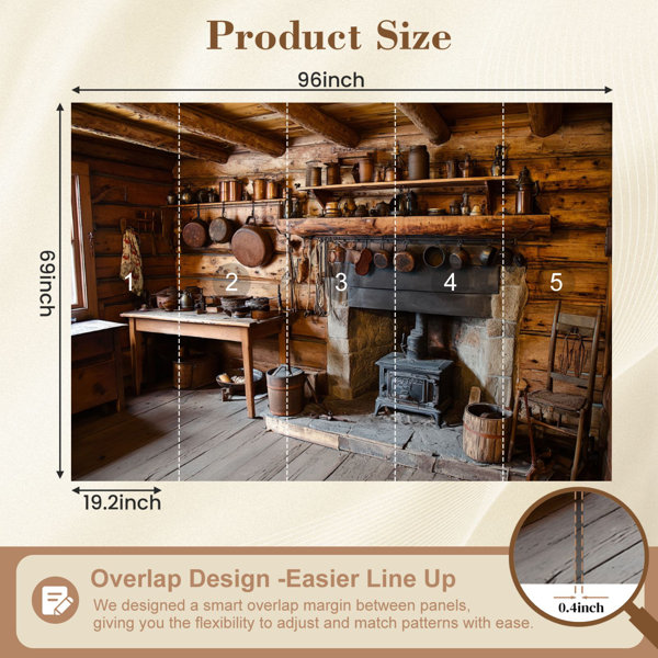 Red Barrel Studio Peel and Stick Wallpaper rustic cabin interior ...