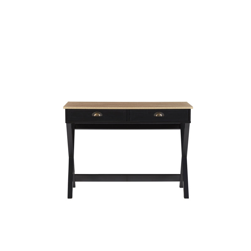 Darold Solid Wood Base Writing Desk, Black