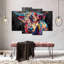 " Colourful Highland Cow " by Jude A 4 - Pieces-750753020