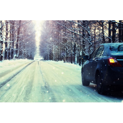 Froid Car In Alley Winter - Wrapped Canvas Print