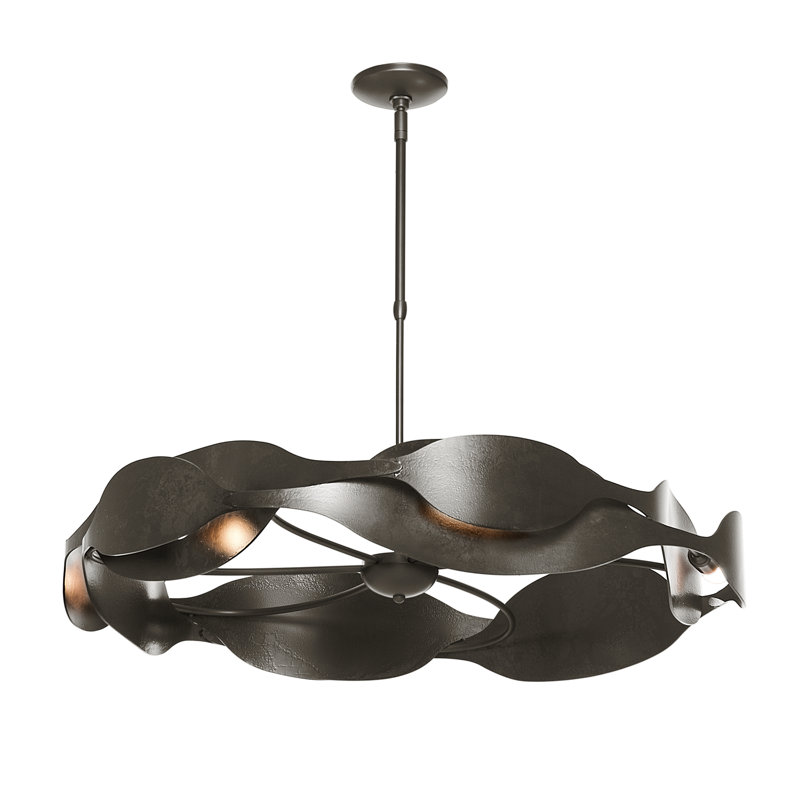 Waves 6 - Light Wagon Wheel Pendant, Oil Rubbed Bronze