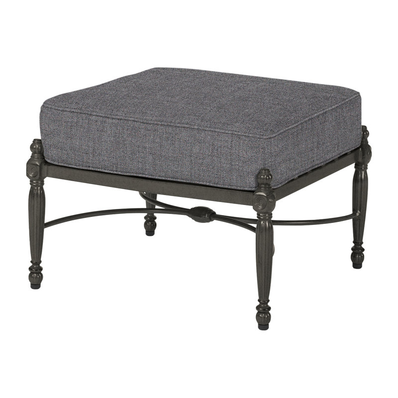 Bel Air Outdoor Ottoman, Cast Slate Sunbrella® Plainweave, Shade