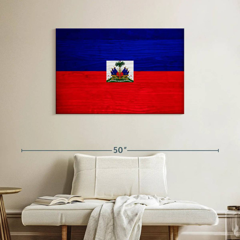 Bois de Borges, drapeau d'Haïti, H 26 po x l 39 po