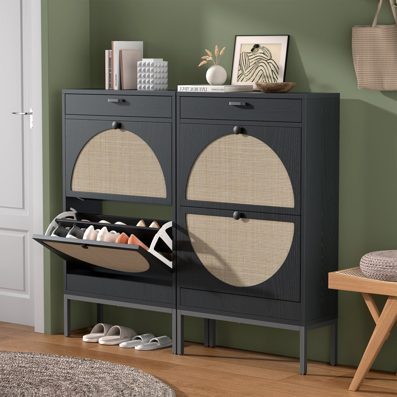 Armoire de rangement Cerina Boho, Noir