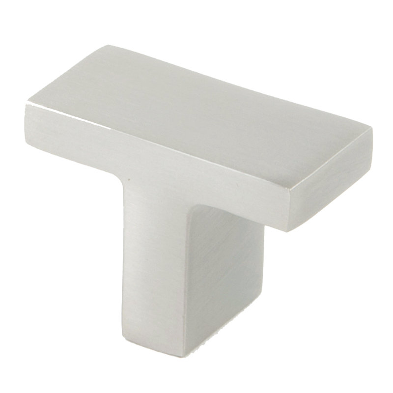 1 1/2 Length Rectangle Knob, Satin Nickel