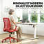 Chaise de bureau colorée 350LBS, bureau personnel, dossier en filet, assise confortable, accoudoir fixe, pivotant, chaise à hauteur réglable (rouge)
