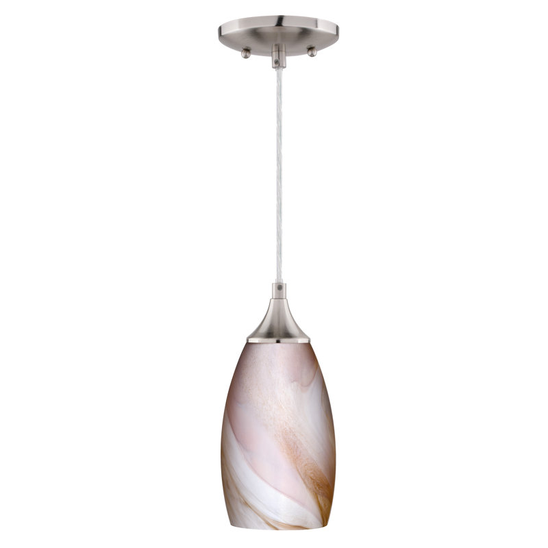 Finja 1 - Light Single Pendant, Satin Nickel, Toffee Swirl