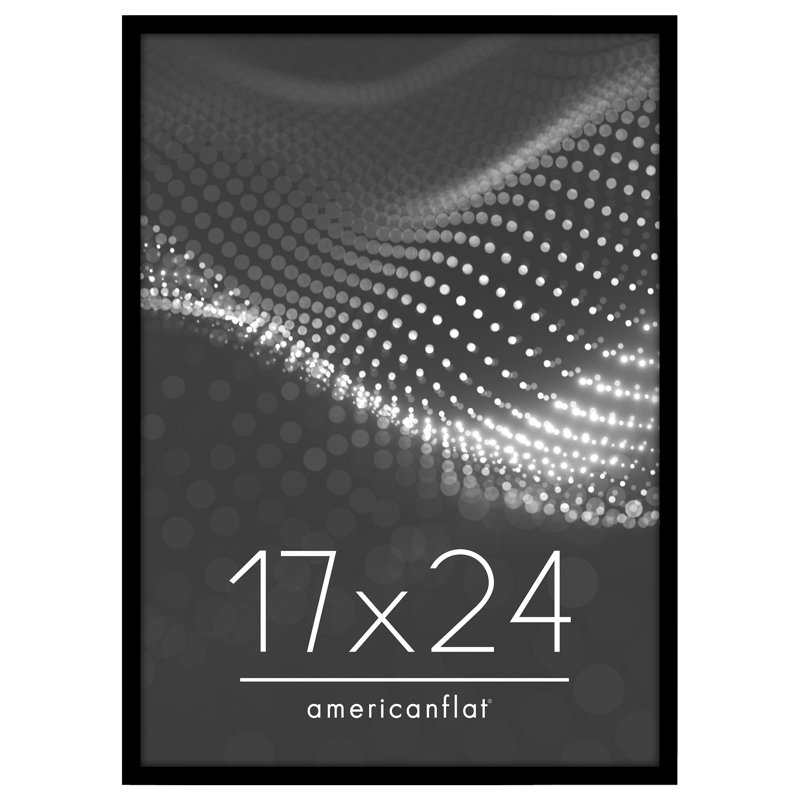 Americanflat Picture Frame - Thin Border Poster Frame with Plexiglass for Wall Display, Black, 17" x 24"