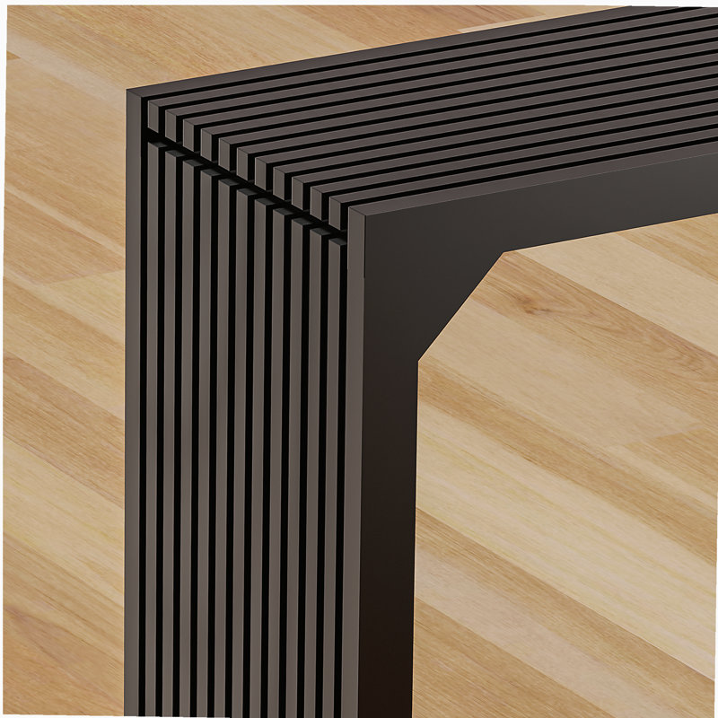 46" Solid Wood Narrow Console Table Black for Living Room, Foyer