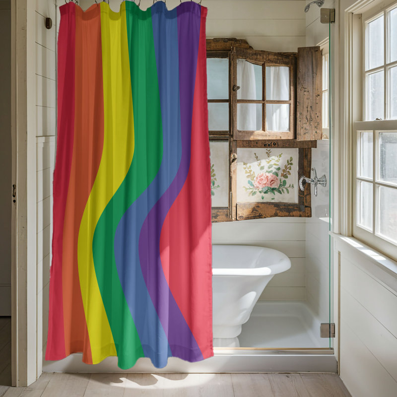 Funky Paper - Rideau de douche Premium, H 74 po x l 71 po