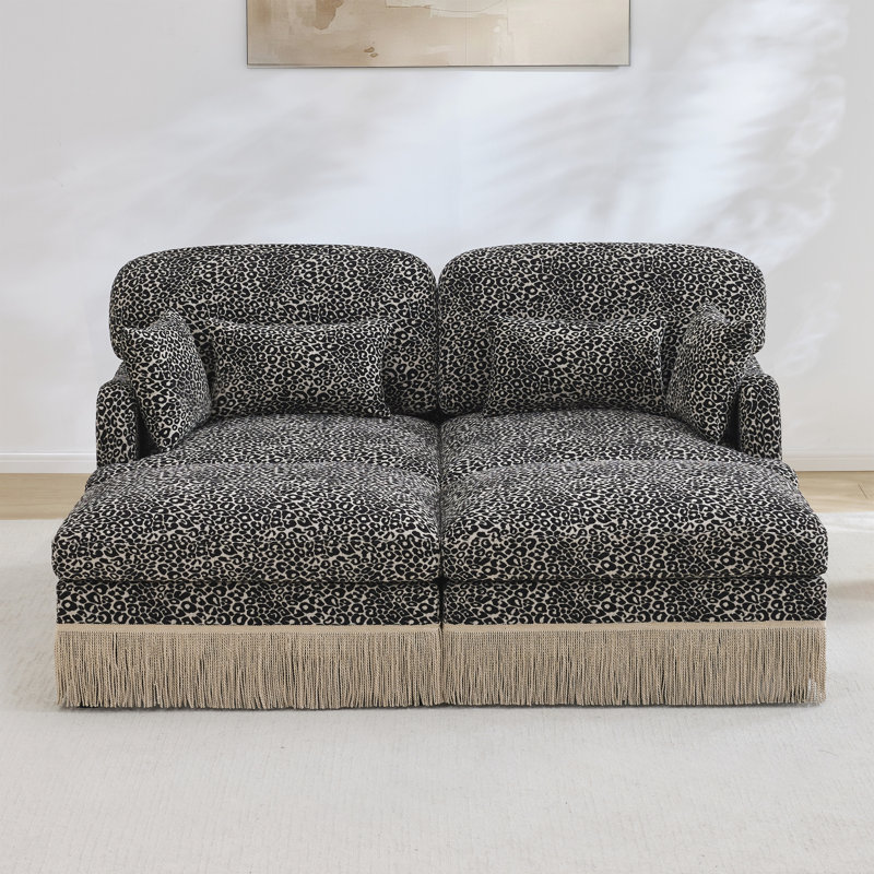 Canapé Comfy Chenille Leopard, Kaki