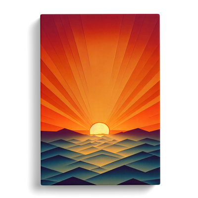 Dhyana Sunset Polygon - Wrapped Canvas