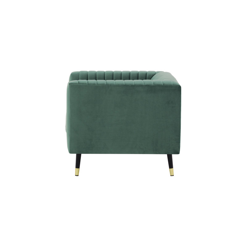 Clevenger Velvet Armchair, Azur blue