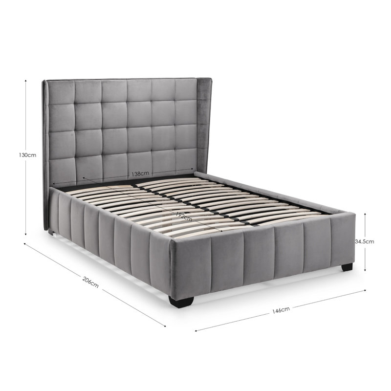 Palmira Upholstered Bed Frame , Double (4'6)