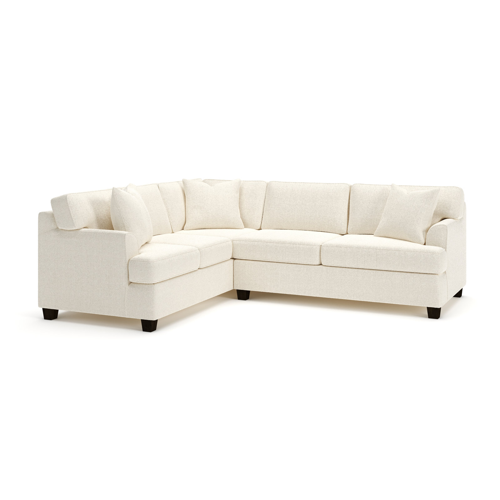Conradina Upholstered L-Sectional, Davis Pearl Performance Bouclé, Left Hand Facing