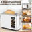 2 Slice Toaster,Touchscreen Stainless Steel Toaster,6 Bread and Toning Options,Timer,Removable Crumb Tray,900W-108073895