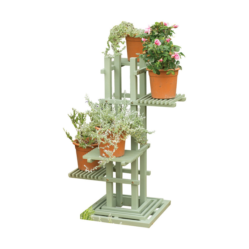 Osier Wood Weather Resistant Plant Stand, Green