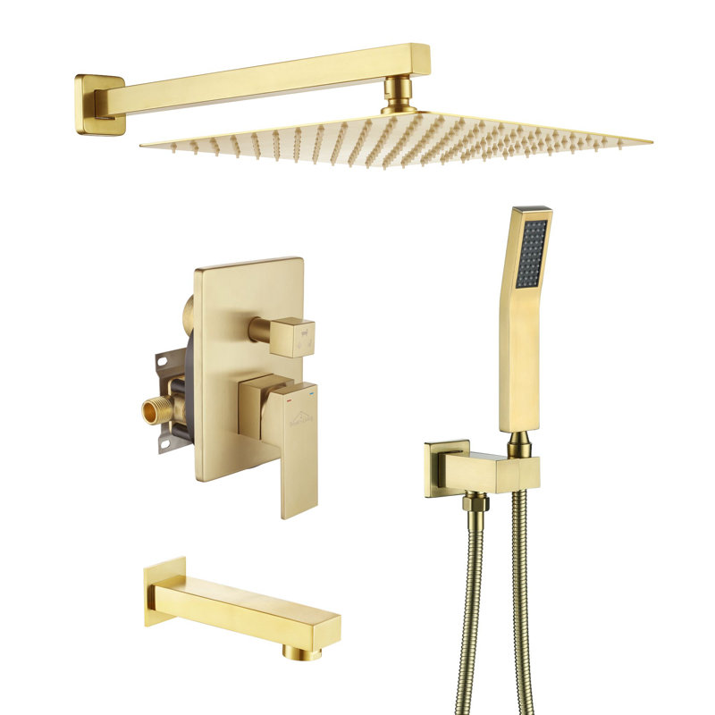 All-In-One Kit with Rough in-Valve, Brushed Gold