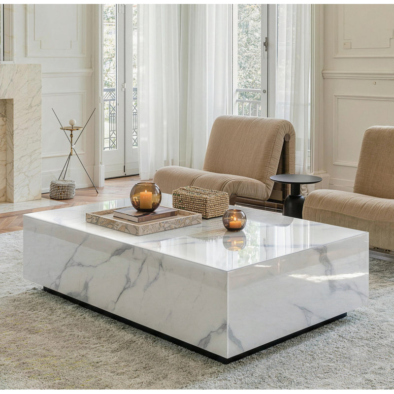 Table basse Klusek, Blanc / gris