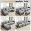 Canapé modulaire surdimensionné surdimensionné, canapé modulaire 4 places en forme de U avec 2 repose-pieds-350572835