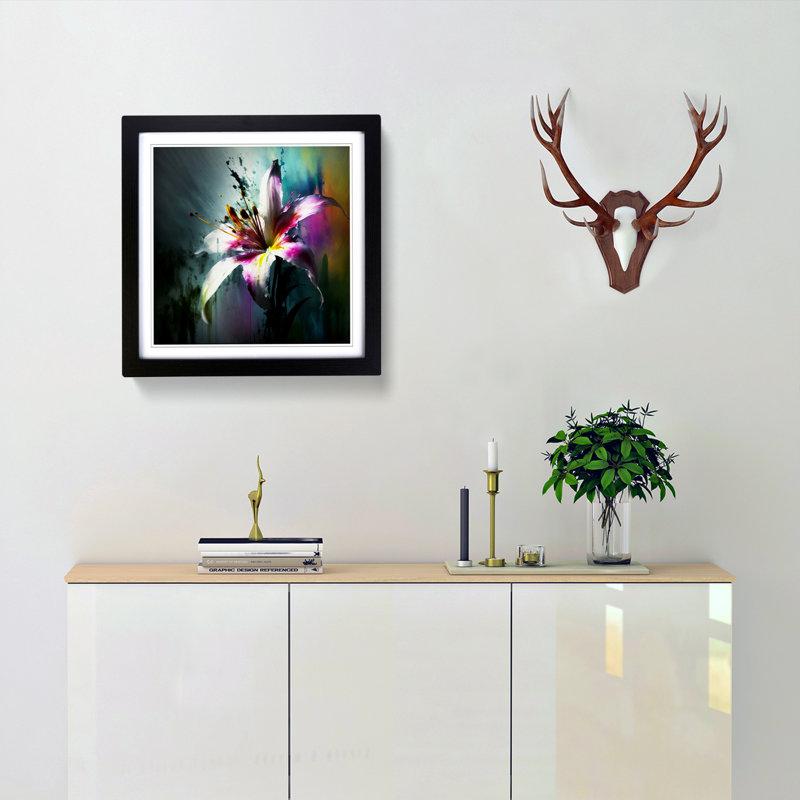 Lily FlowerNo.1 - Framed Print, Black
