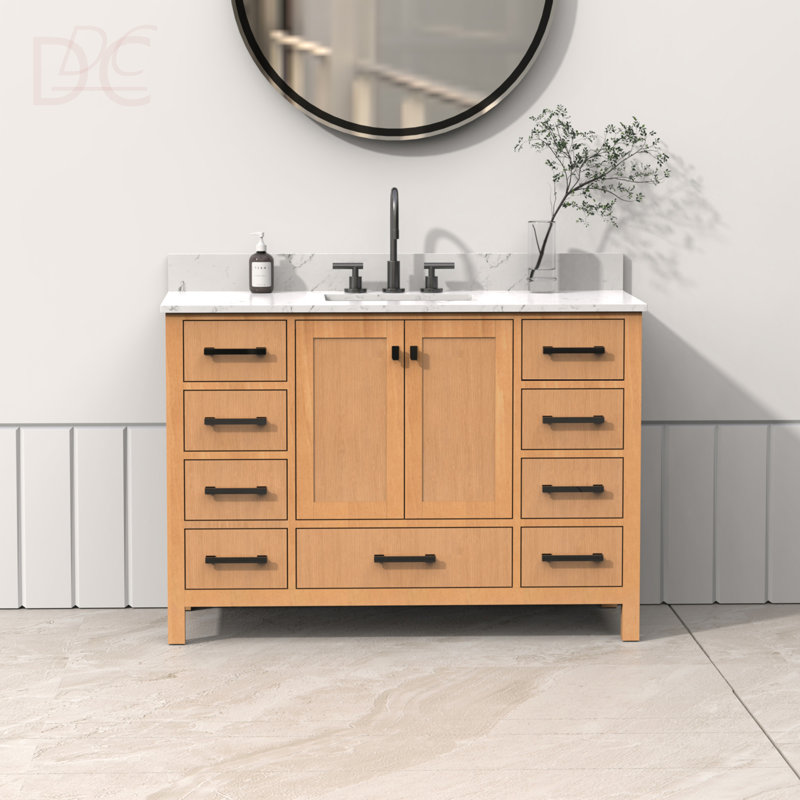 Meuble-lavabo autoportant 48 po avec comptoir 48 po, Chêne