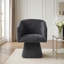 Chaise de coiffeuse pivotante à 360 ° en velours, fauteuil moderne (ensemble de 2, gris)-2143386217