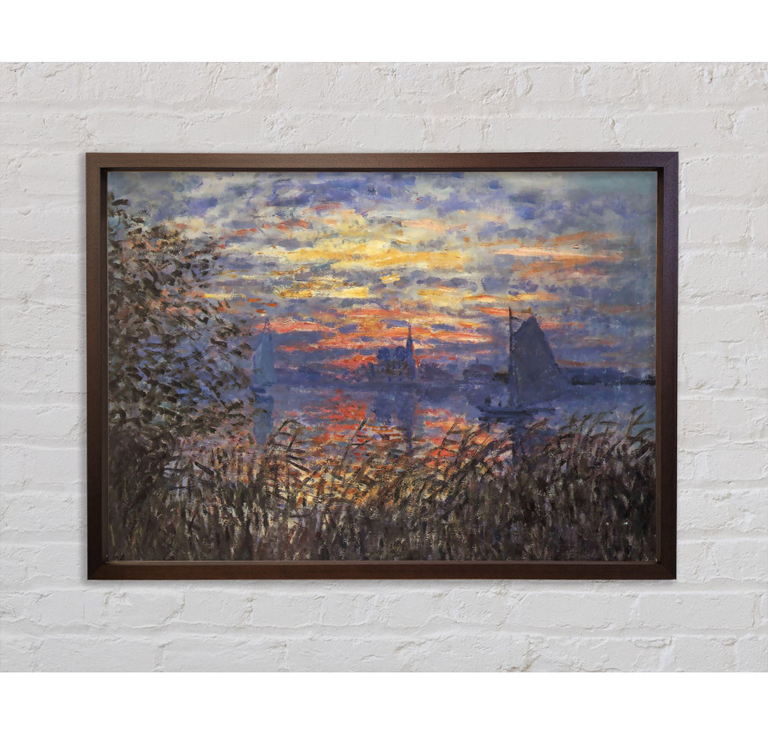 Sonnenuntergang an der Seine von Claude Monet - Einzelbildrahmen Kunstdrucke auf Leinwand