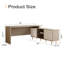 Home Office Extendable Desk With Storage Cabinet Adjustable To L-shape For Writing Dressing
